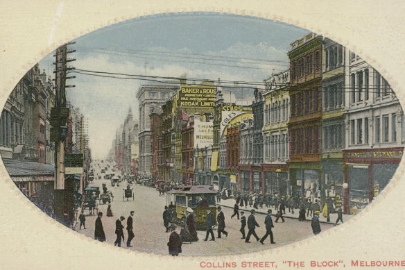 The Block, Collins Street. c 1910.