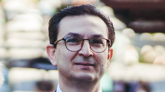 Surgeon Munjed Al Muderis outside court in Sydney.
