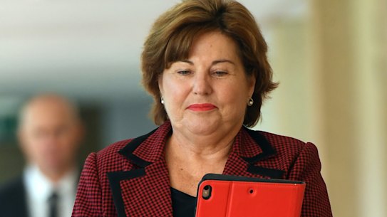 The Queensland Member for Bundamba Jo-Ann Miller is seen after Question Time at Parliament House in Brisbane, Wednesday, May 16, 2018.