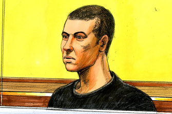 A sketch of Joshua Horton, who faced court on Wednesday.