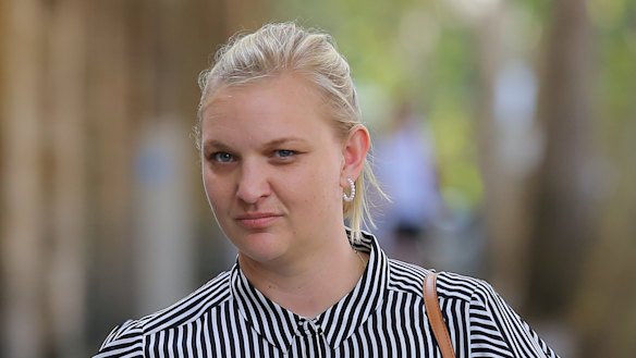 Chloe Hoy outside Darlinghurst Court on Wednesday. 