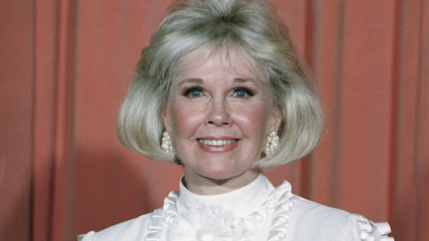 Doris Day after receiving the Cecil B. DeMille Award at the Golden Globe Awards in 1989.