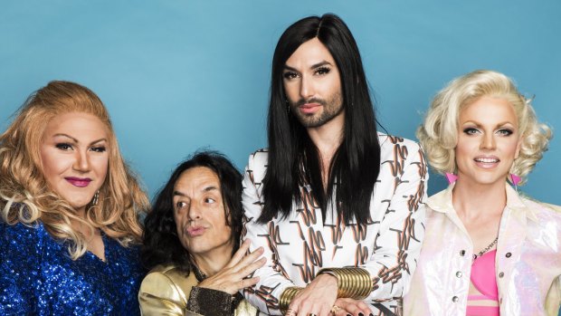 Conchita Wurst performed at the Sydney Opera House with Trevor Ashley, Paul Capsis and Courtney Act in 2016.