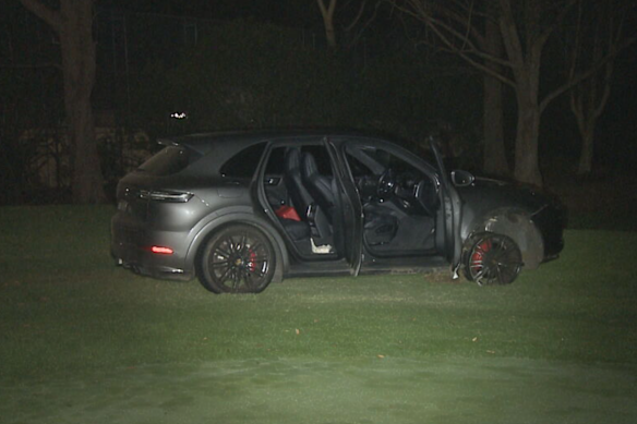 The Porsche crashed near the putting green of a hole at the Woodville Golf Course.