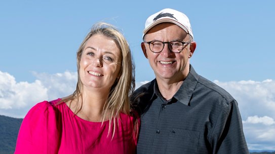  Opposition Leader Anthony Albanese and his partner Jodie Haydon.