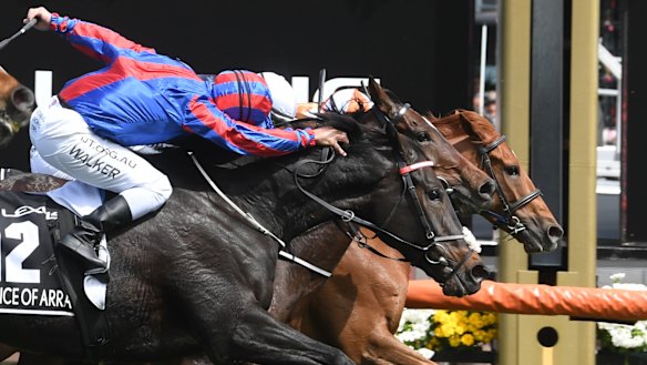 Michael Walker was penalised for breaching the whip rule aboard second-placed Prince Of Arran after a thrilling finish to the Melbourne Cup.