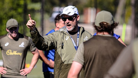 Dan McKellar gets his message across in Wallabies camp. 