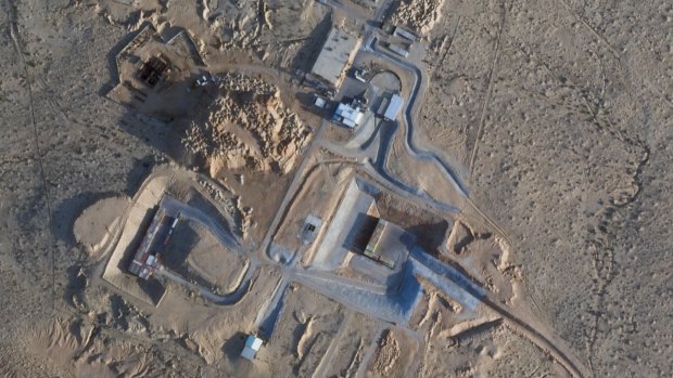 Satellite photo from Planet Labs shows construction near the Shimon Peres Negev Nuclear Research Centre near the city of Dimona, Israel. 