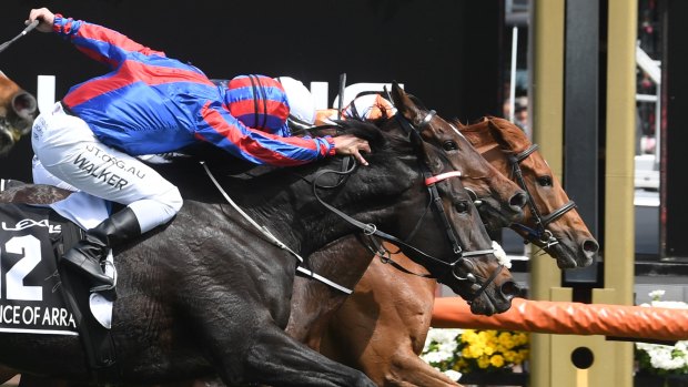 Michael Walker was penalised for breaching the whip rule aboard second-placed Prince Of Arran after a thrilling finish to the Melbourne Cup.
