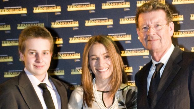 Samuel Symons, left, with his parents at a film premiere in 2011. 