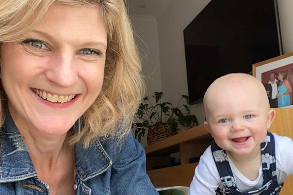 Sarah Brinkies and her son.