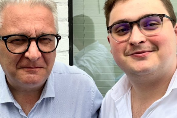 Prince Laurent, left with his son, Clément.