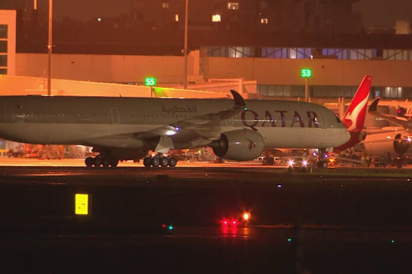 The plane on the tarmac in Sydney.
