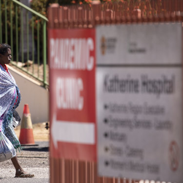 A testing and vaccination clinic in Katherine, about 300 kilometres south of Darwin. 