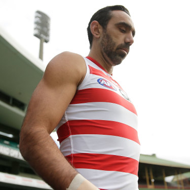 DiAngelo says the booing of Sydney Swans star Adam Goodes (above) out of the AFL hit the raw nerve of white fragility – and the footballer paid the price.