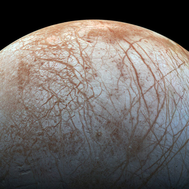 Jupiter’s moon Europa has an ocean beneath its icy surface that scientists hope to explore soon in their search for life.