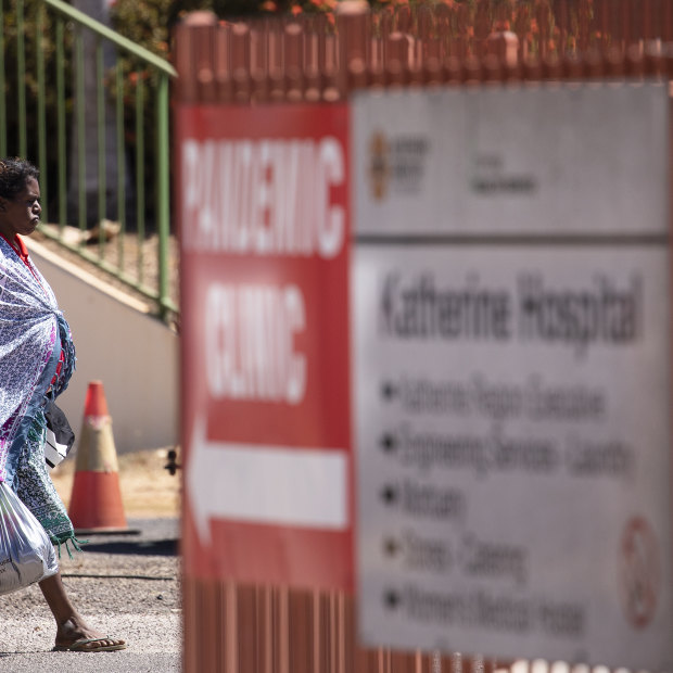 A testing and vaccination clinic in Katherine, about 300 kilometres south of Darwin. 
