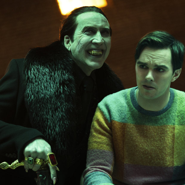 Now, let’s eat: Nicolas Cage as Dracula and Nicholas Hoult as Renfield in Chris McKay’s horror-comedy. 