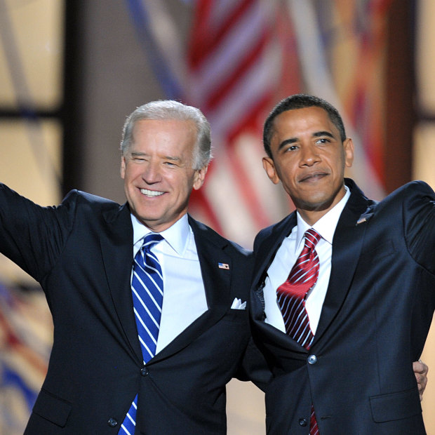 Joe Biden in 2008 with Barack Obama, whom he served as Vice-President. 