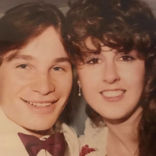Tiny and Elaine at their wedding in  early 1984.