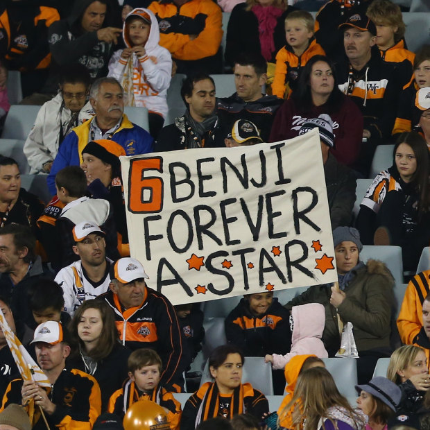 Benji Marshall fans at Campbelltown Stadium.