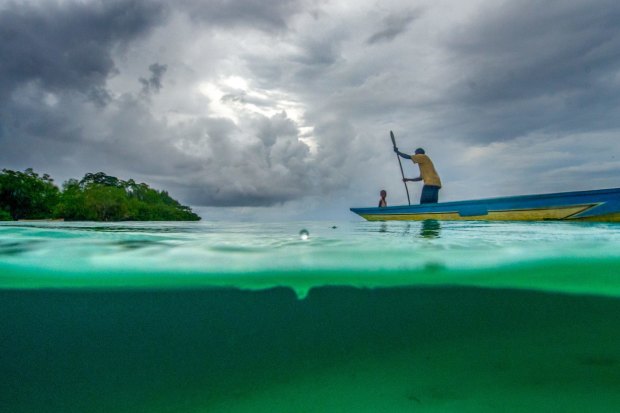 The water off Taro in the Solomon Islands. Pacific island representatives are a strong presence at COPs.