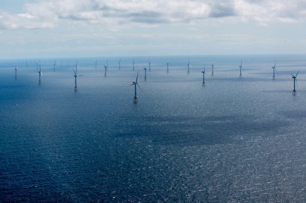 An offshore wind farm operated by Germany's old coal giant RWE.