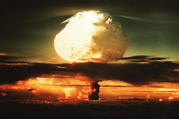 The first test of a hydrogen bomb using nuclear fusion by the US during the Cold War in 1952.