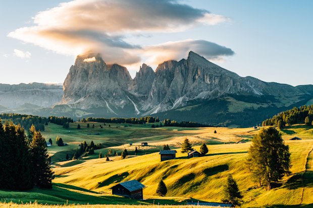 The Dolomites’ Seiser Alm – Europe’s largest high-elevation alpine meadow.