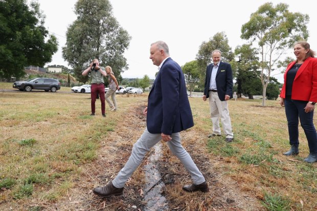 Anthony Albanese on the campaign trail. The poll is likely to be held in mid-May.
