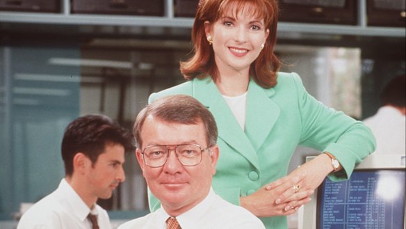 Juanita Phillips (right) and John Gatfield (centre) were among Sky's earliest hosts.