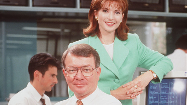 Juanita Phillips (right) and John Gatfield (centre) were among Sky's earliest hosts.