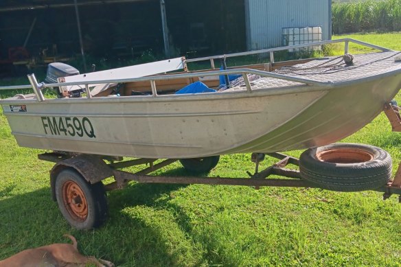 Queensland wildlife officers are searching for a large crocodile that leapt into a fisherman’s tinnie near Mackay on New Year’s Eve.