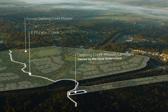 Fraser Property Group’s development plans for the Deebing Creek mission and cemetery, released in 2019.