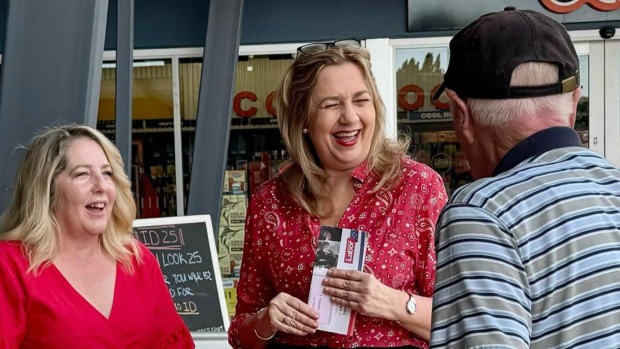 Queensland Labor’s candidate for the Inala byelection, Margie Nightingale, campaigns with former premier and local MP Annastacia Palaszczuk – whose resignation triggered the byelection.