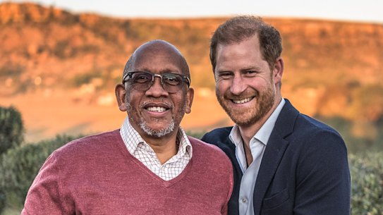 Prince Seeiso of Lesotho and Prince Harry at Sentebale’s Mamohato Children’s Centre in Maseru, Lesotho, on October 1.