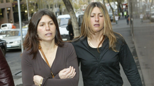 Roberta Williams (L) and Michelle Mercieca in 2004. 