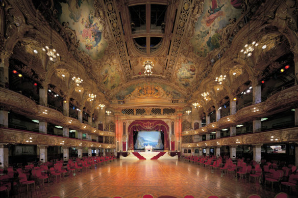 Blackpool’s ballrooms include the gloriously ornate, sprung-floored one at the Blackpool Tower.