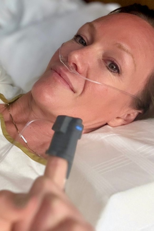 The writer taking part in a sleep apnoea test.