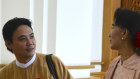 Phyo Zeya Thaw, pictured with Aung San Suu Kyi in Naypyitaw in 2015.