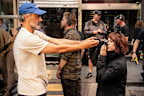 Taika Waititi and Jenna Ortega during the filming of Klara and the Sun