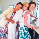 Nicole Kidman, centre, with her sister Antonia and mum Janelle.
