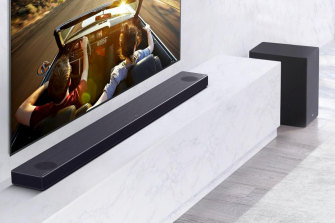 Long though it may be the soundbar is quite flat, so it should sit under your TV without obscuring it.