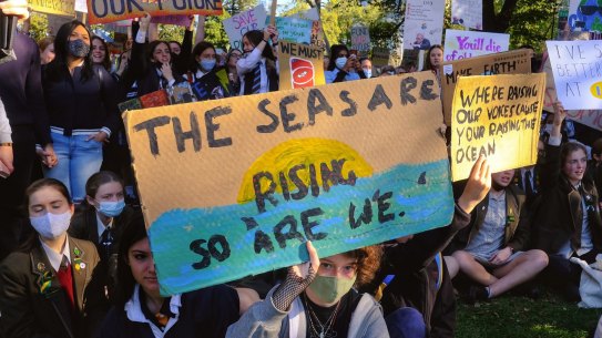 Melbourne Climate Strike on May 21 in Treasury Gardens.
