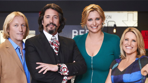 Host Johanna Griggs with former House Rules judge Drew Heath and current judges Laurence Llewelyn-Bowen and Wendy Moore.