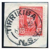 Tirrikiba postmark on a stamp.