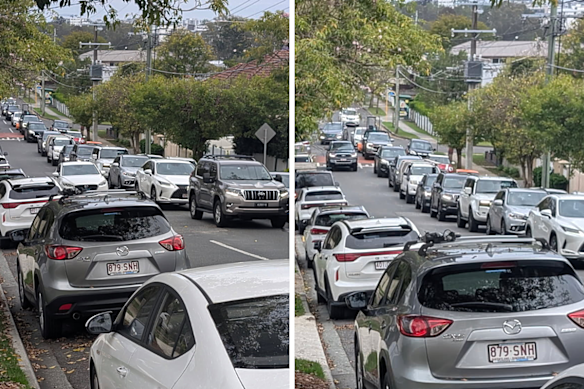 Kedron residents said some drivers attempted to skip school pick-up queues by driving up the wrong side of the road.