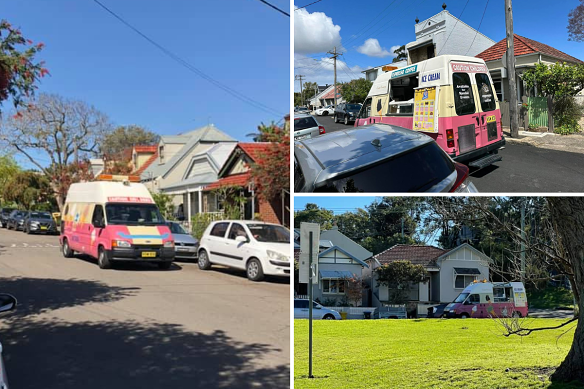 Missed by that much. Various sightings of the elusive ice-cream van that torments the residents of Leichhardt. 