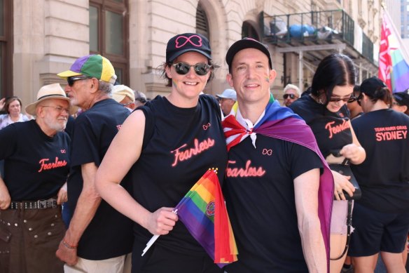 Kate Wickett and Matt Akersten at New York WorldPride in 2019.