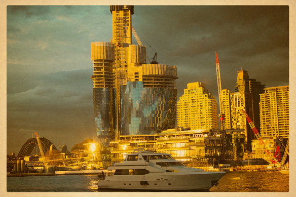 Crown's Barangaroo casino, under construction.